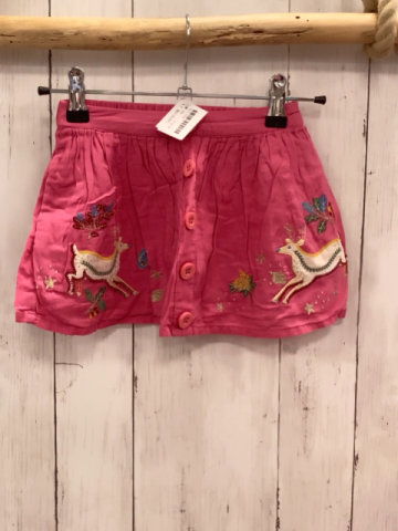 Mini Boden  Rock Gr. 98  pink gestickte Rehe Blätter 