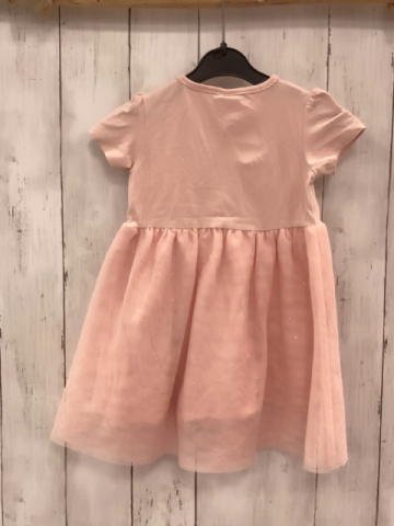 H&M  Kleid  Gr. 86  rosa Tüllüberrock mit goldenen Glitzerfäden 