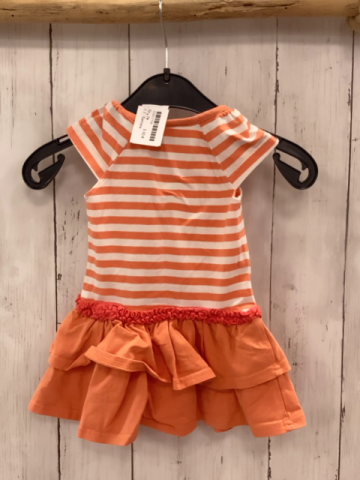 Samara  Kleid  Gr. 74  lachs weiß gestreiftes Oberteil mit Blumen lachs Rüschenrock