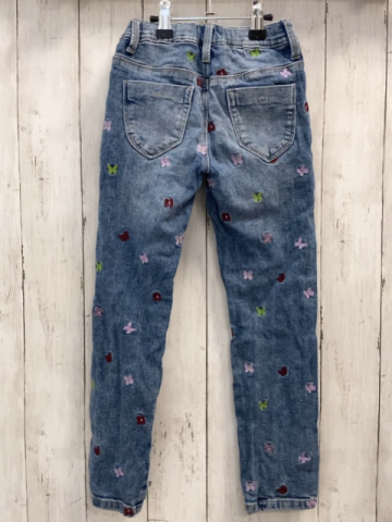 S´Oliver  Hose  Gr. 122  blau Jeans gestickte bunte Schmetterlinge Bund verstellbar 