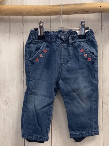 Staccato  Hose  Gr. 68  blau Jeans gefüttert gestickte Netze Kordel