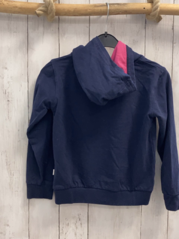 Salt & Pepper  Pullover   Gr. 128  blau Kapuze Pferde mit pink Pailetten silber Glitzerschrift 