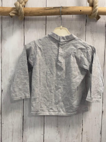 Obaibi  Langarmshirt  Gr. 86  grau hellgraue Streifen