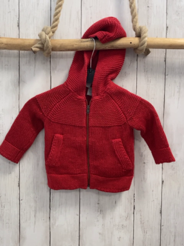 GAP  Strickjacke  Gr. 86  rot Kapuze Glitzer 