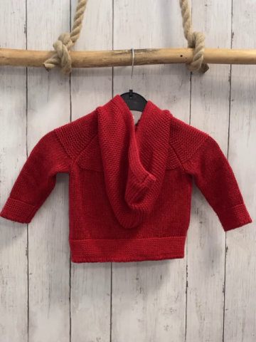 GAP  Strickjacke  Gr. 86  rot Kapuze Glitzer 
