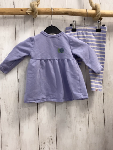 2tlg Pullover + leggings Gr. 68  flieder + flieder weiß gestreift