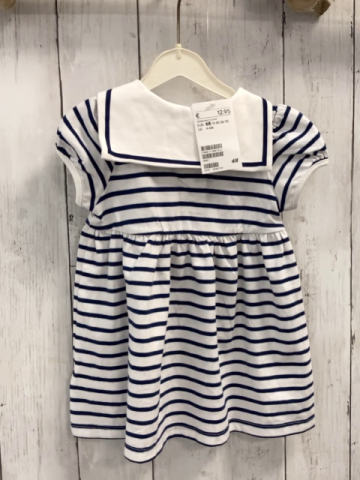 H&M  Kleid  Gr. 68  blau weiße Streifen Matrosenkragen Schlefe 