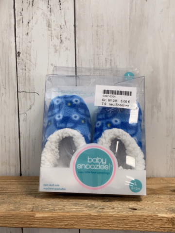 neu Snoozies  Babyschühchen  Gr. 6/12M  blau Autos weißer Plüschbund + weißes Plüschfutter 