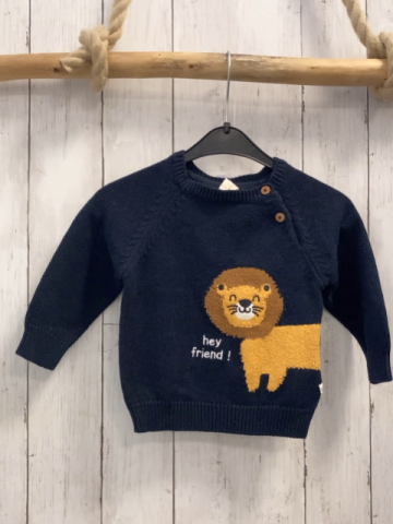   Pullover  Gr. 80  blau Strick Löwe 