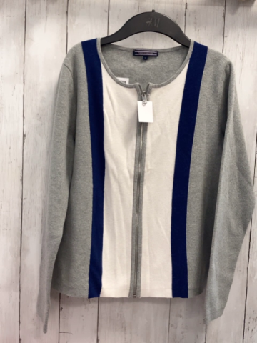 Tommy Hilfigher  Strickjacke  Gr. 152  grau blau weiße Streifen 