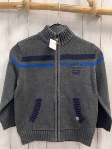 Tom Tailor  Strickjacke  Gr. 122  grau + blau hellblaue Streifen 