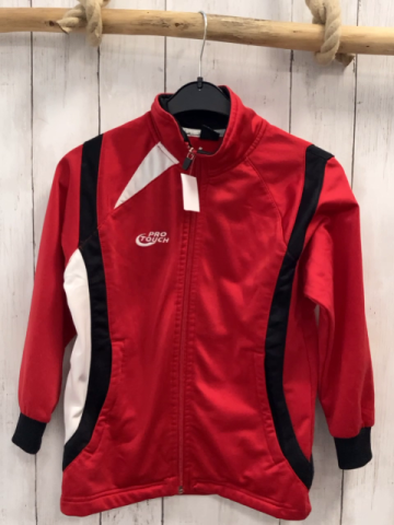 Pro Touch  Joggingjacke  Gr. 116  rot + schwarz weiße Streifen schwarzr bund