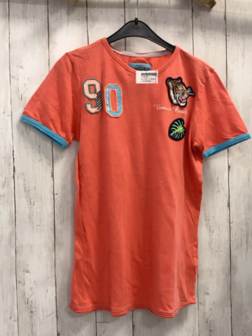 Vingino  T-Shirt  Gr. 152  hellrot Aufnäher mit Tigerkopf 