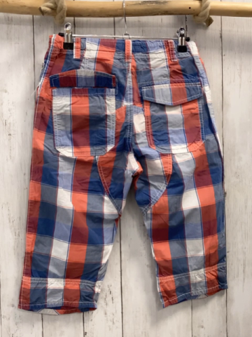 H&M  Shorts  Gr. 152  blau hellblau grau orange weiß kariert Bund Verstellbar 