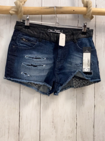 neu  Shorts  Gr. 34  blau Jans Fransensaum schwarzer Lederoptikbund 