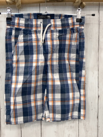  Shorts Gr. 128  blau orange weiß kariert + Kordel