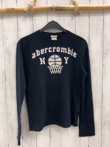 Abercrombie Langarmshirt Gr. 158  blau weiße Schrift Basketball