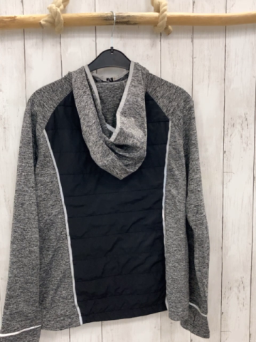  Joggingjacke Gr. 42  schwarz grau melierte Ärmel Kapuze