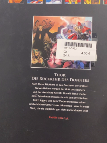   Comicbuch Thor Die Rückkehr des Donners 