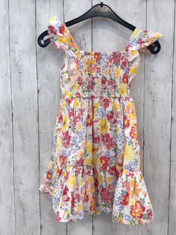  Kleid Gr. 110  weiß bunte Blumen
