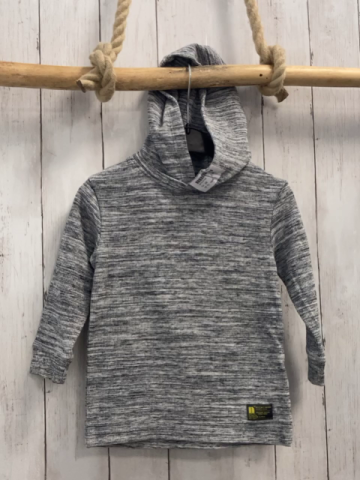 next Pullover Gr. 98  grau meliert Kapuze