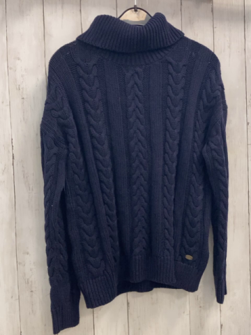 Esprit  Pullover Gr. XS  blau Strick Zöpfe großer Kragen 
