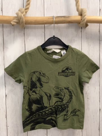 H&M  T-Shirt  Gr. 92  oliv schwarze Dinos 