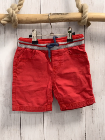 Esprit  Shorts  Gr. 92  rot + grau roter Streifenbund mit dunkelgrauer Kordel 