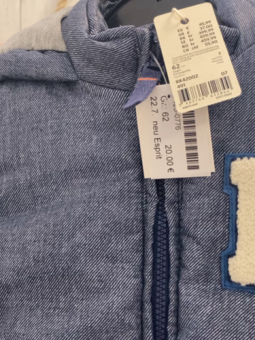 neu Esprit  Winterjacke  Gr. 62  blau grau meliert blaue Ärmel 
