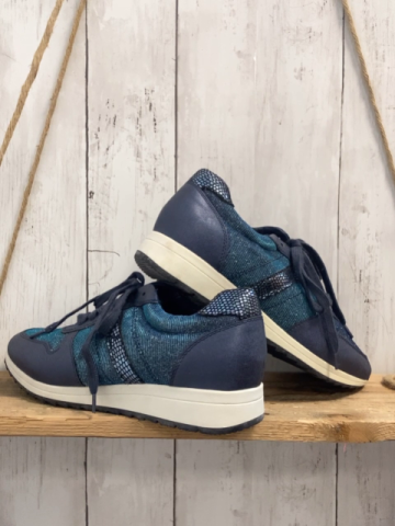   Schuhe Gr. 40  blau mit blau hellblau grau Glitzer 