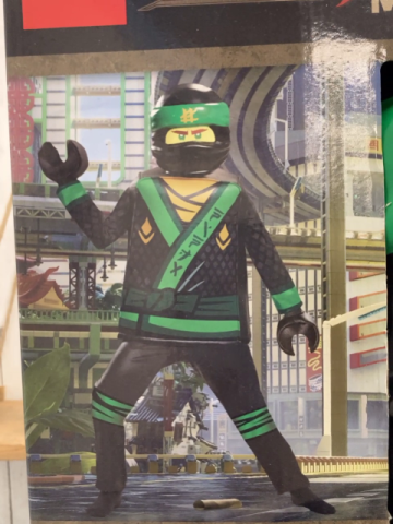 4tlg Lego Karnevalkostüm  Gr. 116 (4-6J)  Ninjago schwarz grün Oberteil Hose Maske Handschuhe 