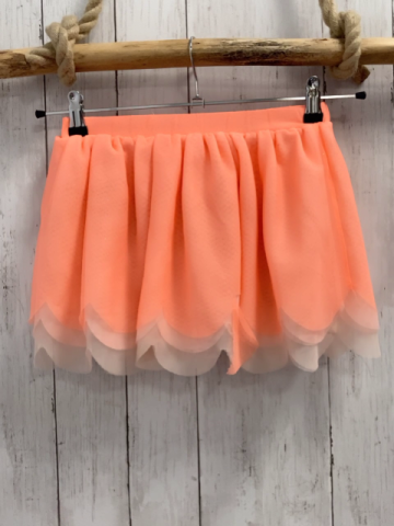 H&M  Rock Gr. 134  orange beige rosa Tüllrüschen mit Glitzerpunkten 