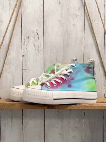 British Knights  Leinenboots  Gr. 40  hellblau pink hellgrün gemustert weiße dicke Sohle 