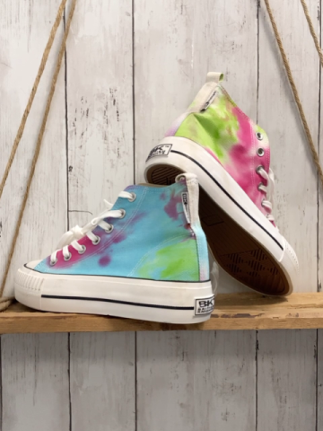 British Knights  Leinenboots  Gr. 40  hellblau pink hellgrün gemustert weiße dicke Sohle 