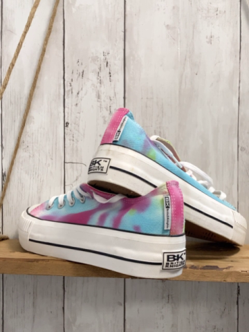 British Knights  Leinenschuhe  Gr. 40  hellblau pink hellgrün gemustert weiße dicke Sohle 