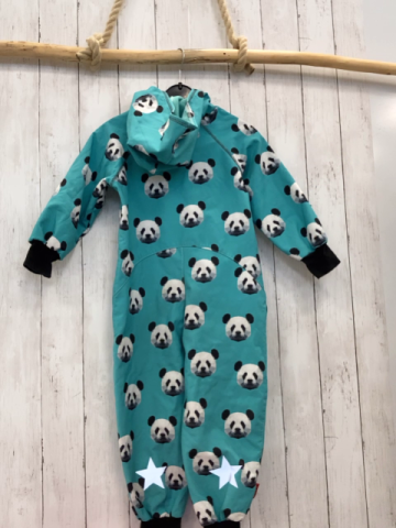 Ielm  Softshelloverall Gr. 110  türkis Pandabärköpfe 