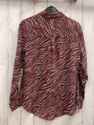 Boden  Bluse  Gr. 158/164  rotbraun + creme mit schwarzen Punkten 