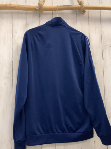 Adidas  Joggingjacke Gr. L blau weiße Schrift + Label 