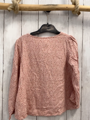 H&M Bluse  Gr. 122  altrosa weiße Blumen weiße Blumenhäkelei 