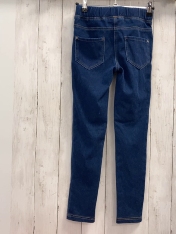   Jeggings  Gr. 140  dunkelblau Jeans orange Nähte 