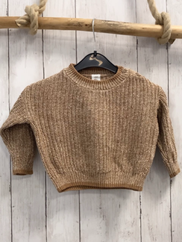 HM& Pullover  Gr. 74  ocker weiß meliert Strick 