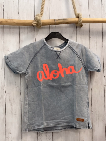Zara  T-Shirt  Gr. 122  grau orange Schrift 