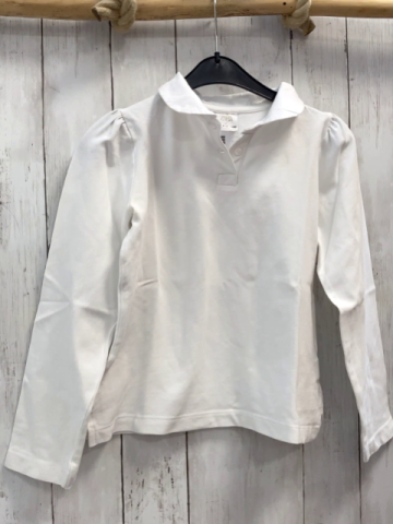 Zara  Langarmshirt  Gr. 140  weiß Polokragen 