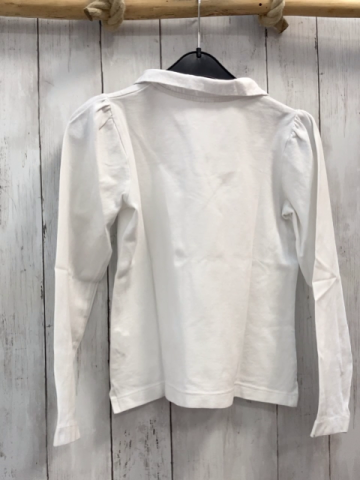Zara  Langarmshirt  Gr. 140  weiß Polokragen 