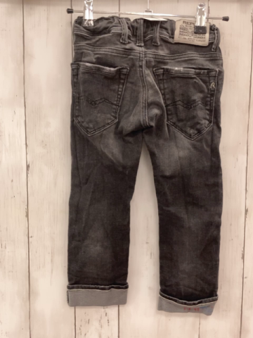 Replay  Hose  Gr. 110  grau Jeans Umschlag Bund verstellbar 