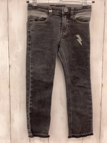 IKKS  Hose  Gr. 110  grau Jeans Umschlag Bund verstellbar 