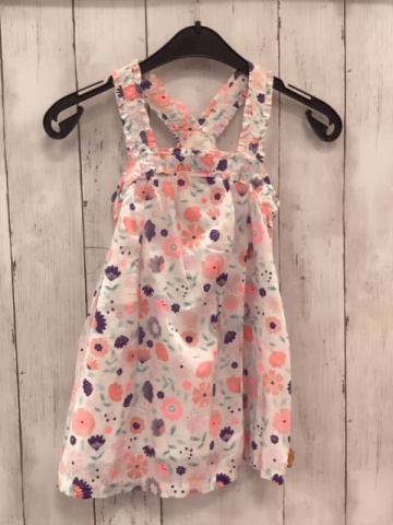 Sergent Major  Kleid  Gr. 104  weiß Blumen Rüschenbund 