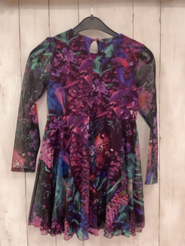Desigual  Kleid  Gr. 128  brombeere Blumen Tüllüberkleid 