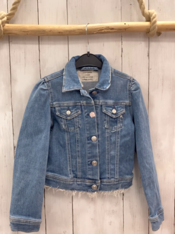 Replay  Jeansjacke  Gr. 116  blau weißer Fransensaum 