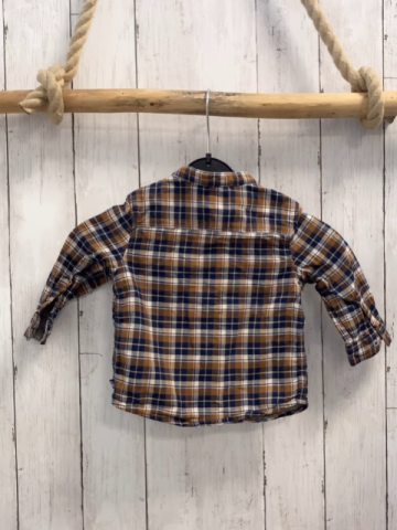 Obaibi Hemd  Gr. 74  blau braun weiß kariert 